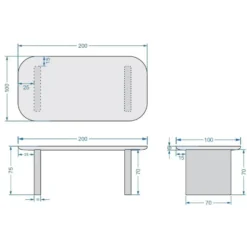 Eettafel Deens Ovaal 200cm - Wit Betonlook - Maya