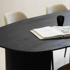Eettafel Deens Ovaal 200cm - Zwart Mangohout - Feline