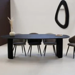 Eettafel Deens Ovaal 200cm - Zwart Mangohout - Feline