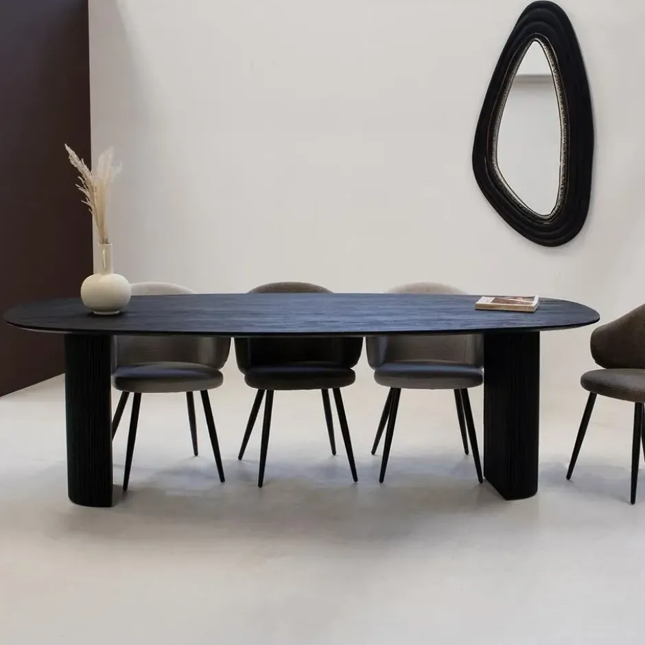 Eettafel Deens Ovaal 300cm - Zwart Mangohout - Feline