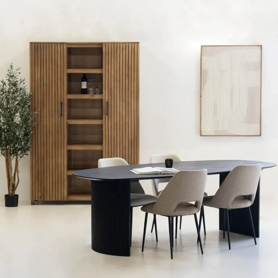 Eettafel Deens Ovaal 300cm - Zwart Mangohout - Feline