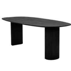 Eettafel Deens Ovaal 240cm - Zwart Mangohout - Feline