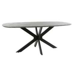 Eettafel Deens Ovaal 180cm - Zwart Marmerlook - 4-6 Personen