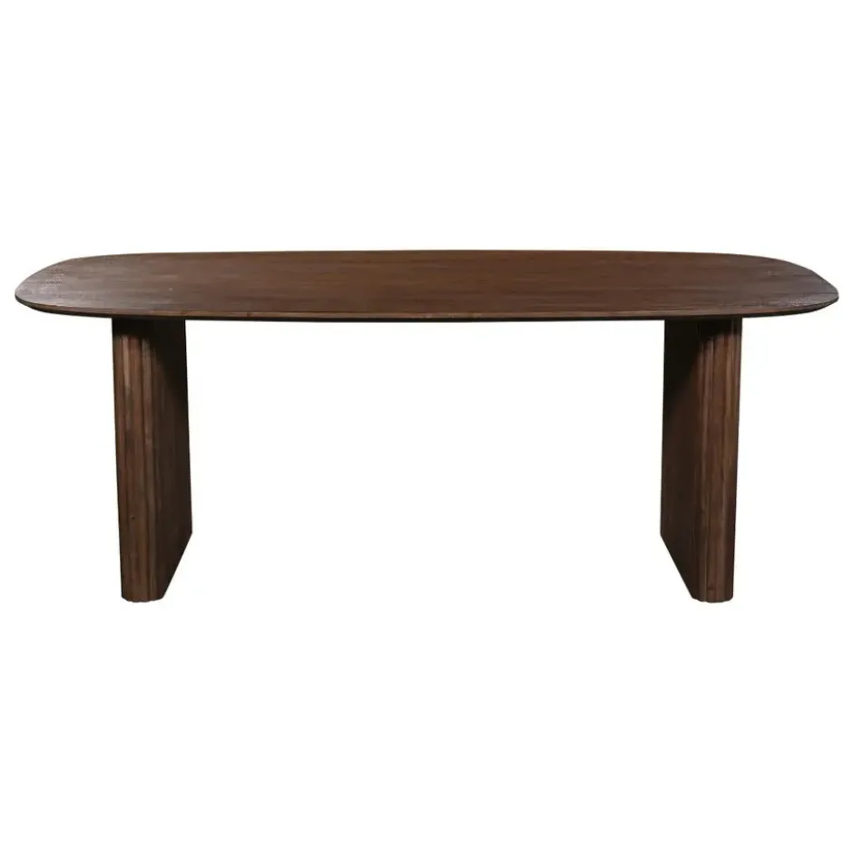 Eettafel Deens Ovaal - Donkerbruin Mangohout - 240x100x76cm - Juro
