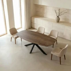 Eettafel Deens Ovaal Donkerbruin Hout - 200cm - Jaimy