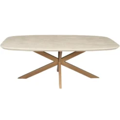 Eettafel Deens Ovaal Zandkleur Hout - 200x100x76cm - Madison