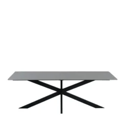 Eettafel Edin 230x100 cm marmerlook grijs - Stoneware - Grijs