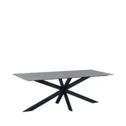 Eettafel Edin 230x100 cm marmerlook grijs - Stoneware - Grijs