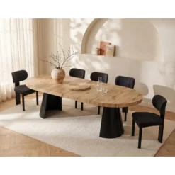 Eettafel JARELIA - Uitschuifbaar - Natuurlijk licht Hout paneel