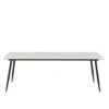 Eettafel Jules 150x80 cm marmerlook wit - Stoneware - Wit