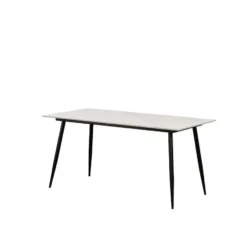 Eettafel Jules 150x80 cm marmerlook wit - Stoneware - Wit