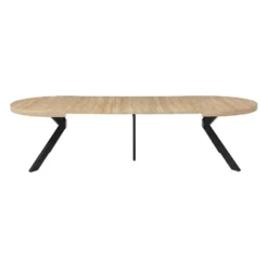 Eettafel KOMONI - Uitschuifbaar - Natuurlijk licht Hout paneel