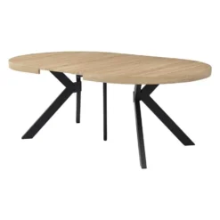 Eettafel KOMONI - Uitschuifbaar - Natuurlijk licht Hout paneel