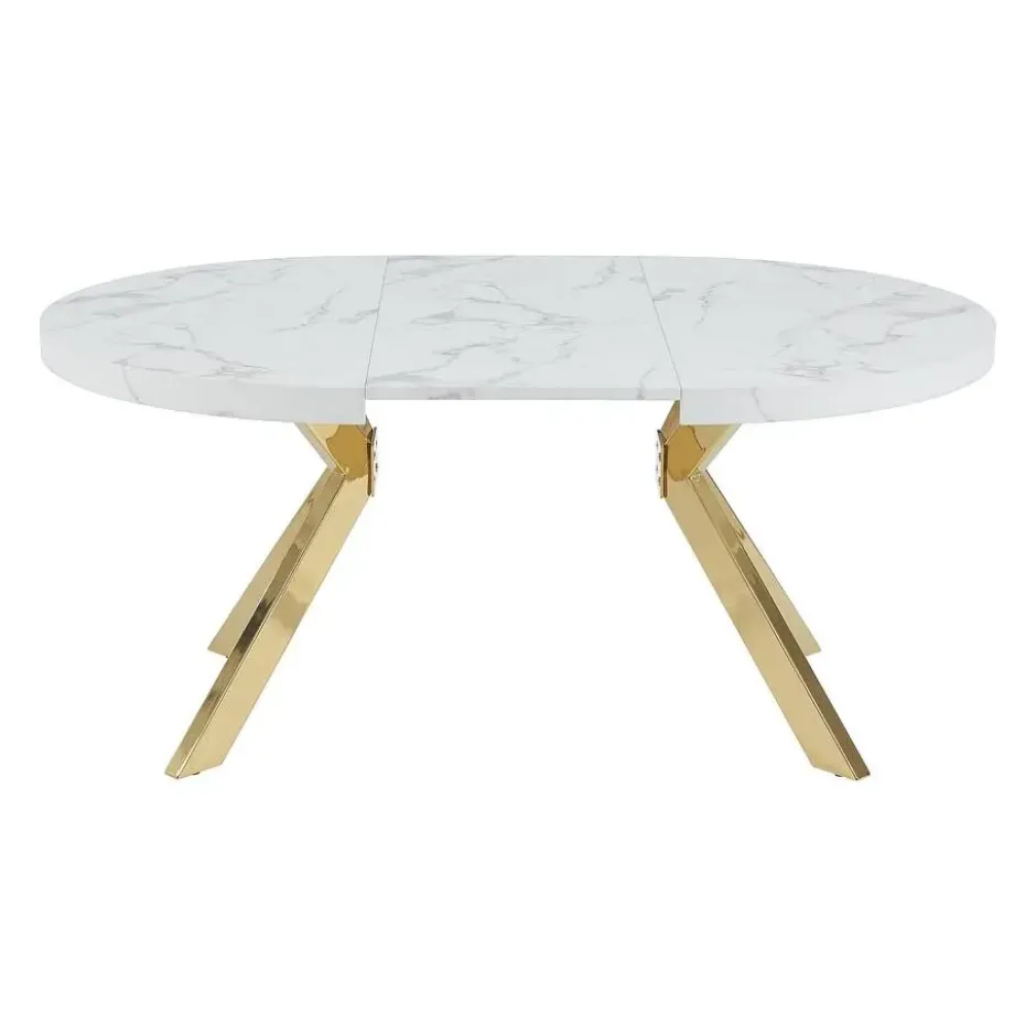 Eettafel KOMONI - Uitschuifbaar - Wit Hout paneel