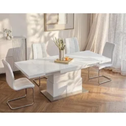 Eettafel LAURIA - 120 cm 180 cmx75 cm - Wit Hout paneel