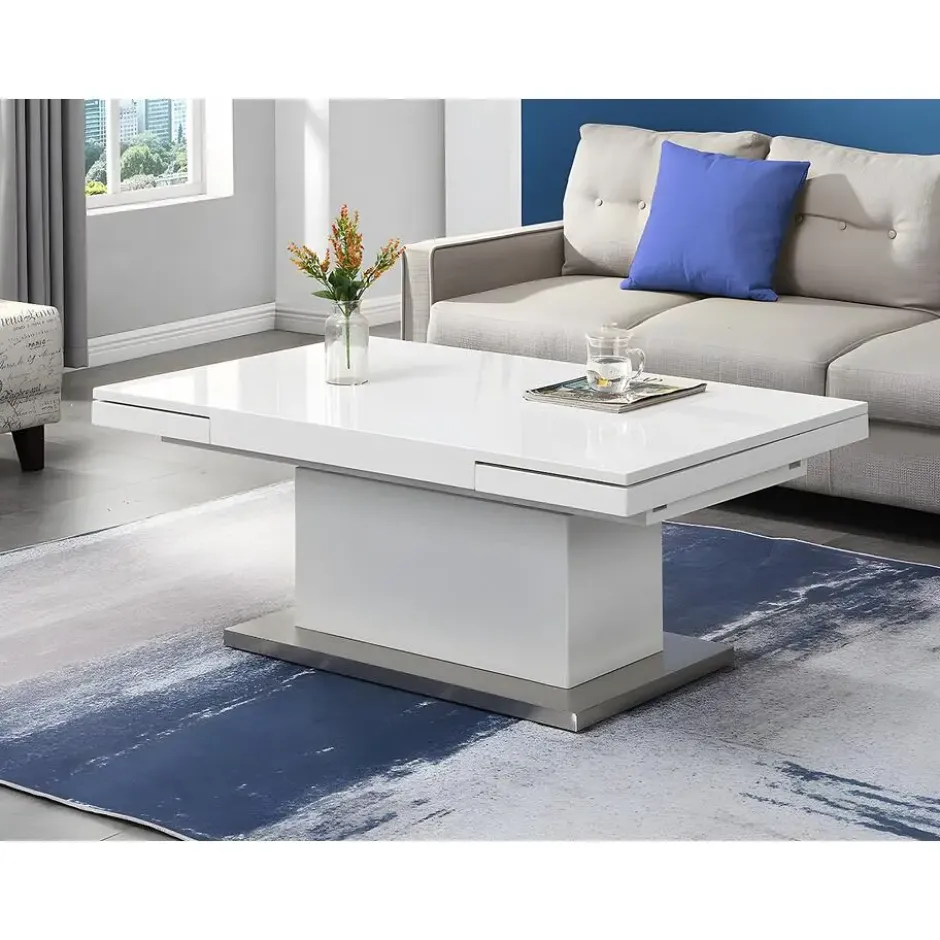Eettafel LAURIA - 120 cm 180 cmx75 cm - Wit Hout paneel