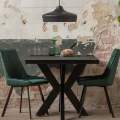 Eettafel Memphis Black 140x90cm Rechthoekig Zwart