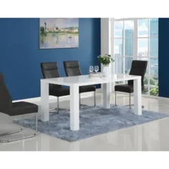 Eettafel MONICA - 160 cmx90 cm - Wit Hout paneel