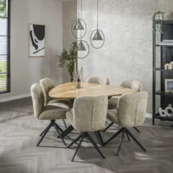 Eettafel Naturel Acaciahout - 135x135x76cm - Driehoek