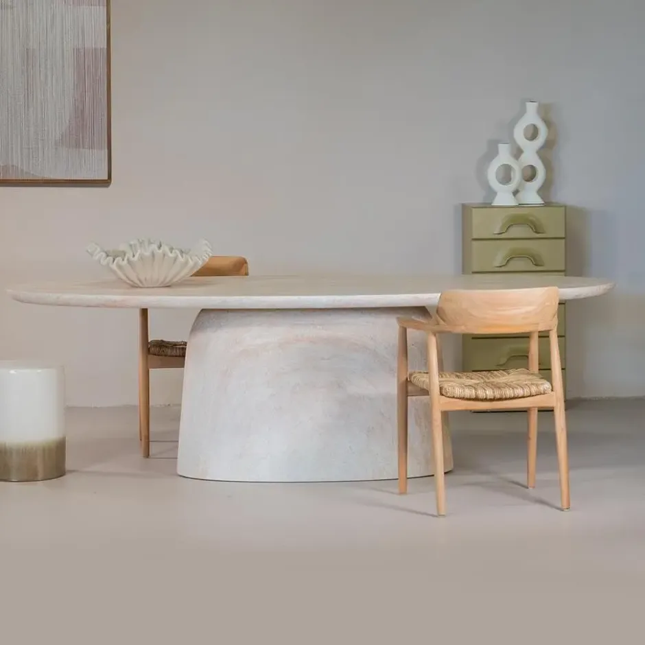 Eettafel Ovaal 200cm - Naturel Betonlook - Myrna