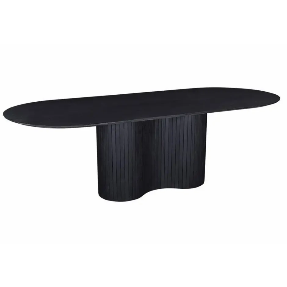 Eettafel Ovaal 200cm - Zwart - Hout - Eettafel Ava