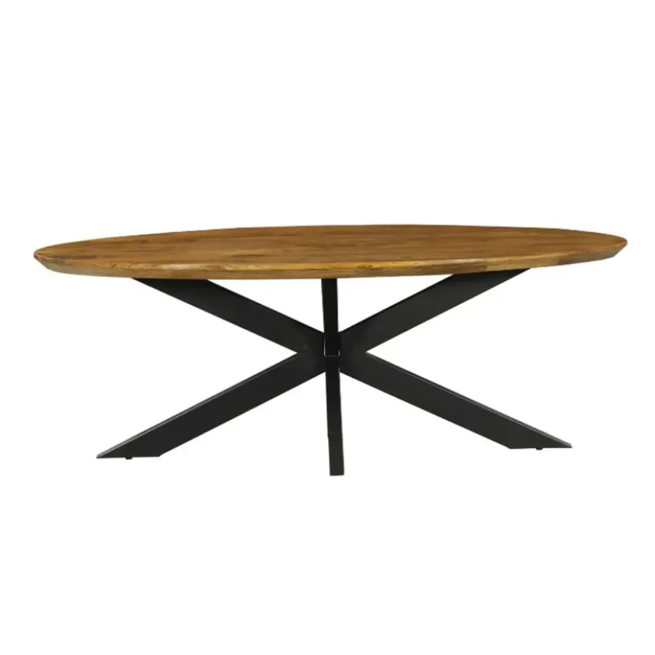 Eettafel Ovaal Naturel Mangohout - 160x90x76cm - Brandy