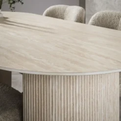 Eettafel Ovaal - Travertin Beige - 180x90x77cm - Arch