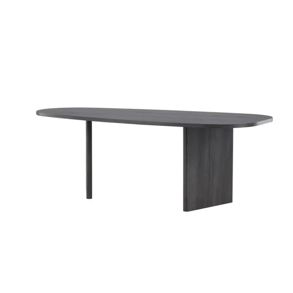 Eettafel Ovaal Zwart 220cm - Fineer - 6-8 Personen - Tafel Grönvik