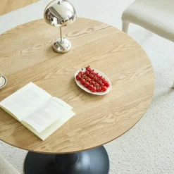 Eettafel 4 Personen Ronde Houten Basis Metaal