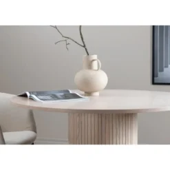 Eettafel Rond Beige 110cm - Fineer - Scandinavisch