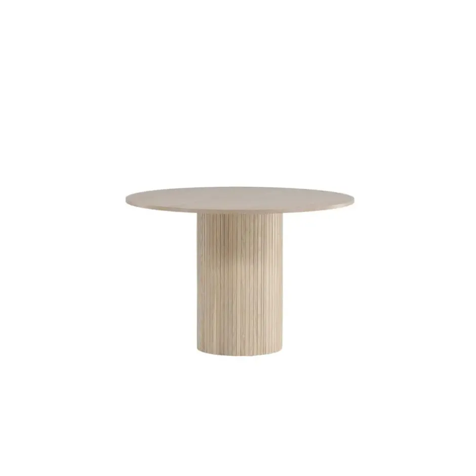 Eettafel Rond Beige 110cm - Fineer - Scandinavisch