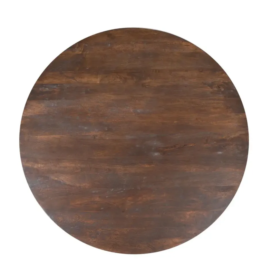 Eettafel Rond Bruin Hout - 130x130x76cm - Lima