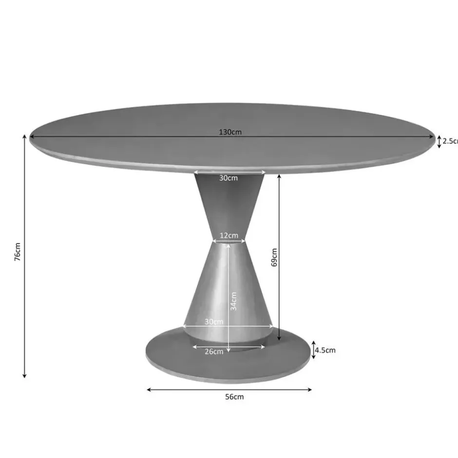 Eettafel Rond Bruin Hout - 130x130x76cm - Lima