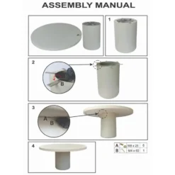 Eettafel Rond 120cm - Beige Eco Composiet - Betonlook - Eden