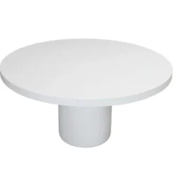 Eettafel Rond 120cm - Wit Eco Composiet - Betonlook - Eden