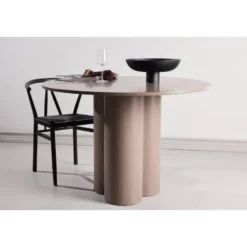 Eettafel Rond Donkerbruin - 110x110x76cm - Olivia