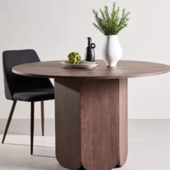 Eettafel Rond - Donkerbruin - 120x120x75cm - Tekla