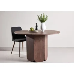 Eettafel Rond - Donkerbruin - 120x120x75cm - Tekla