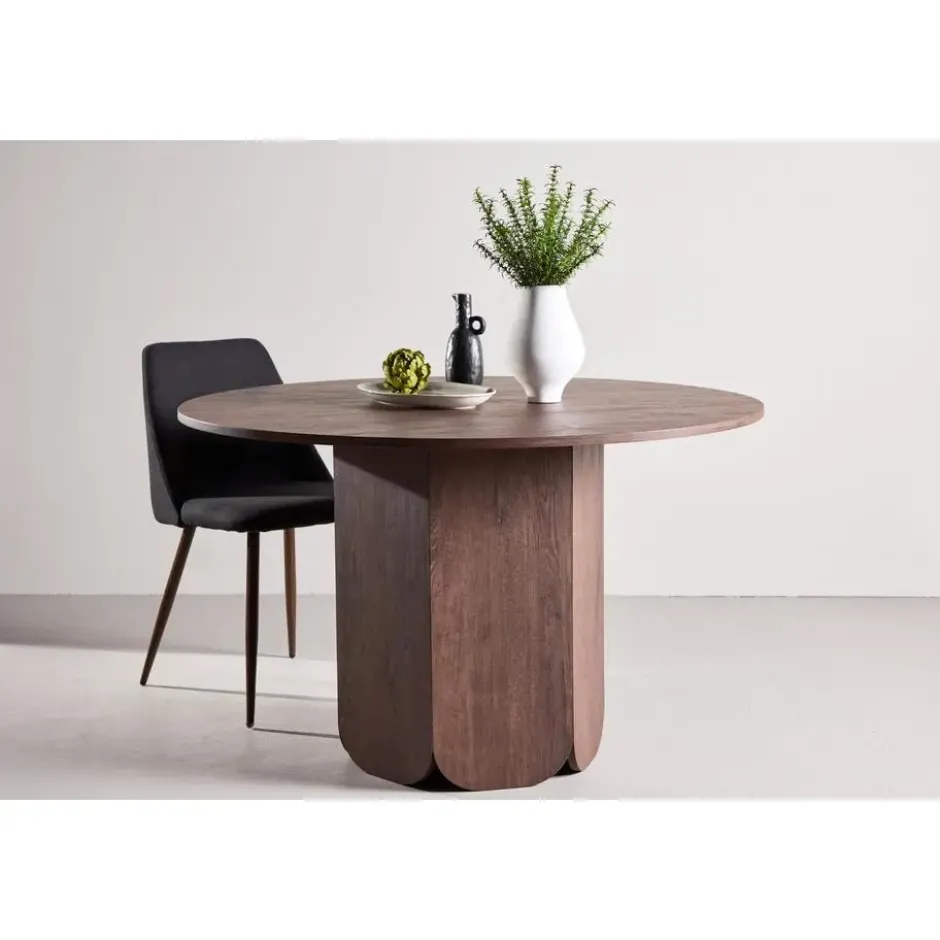 Eettafel Rond - Donkerbruin - 120x120x75cm - Tekla