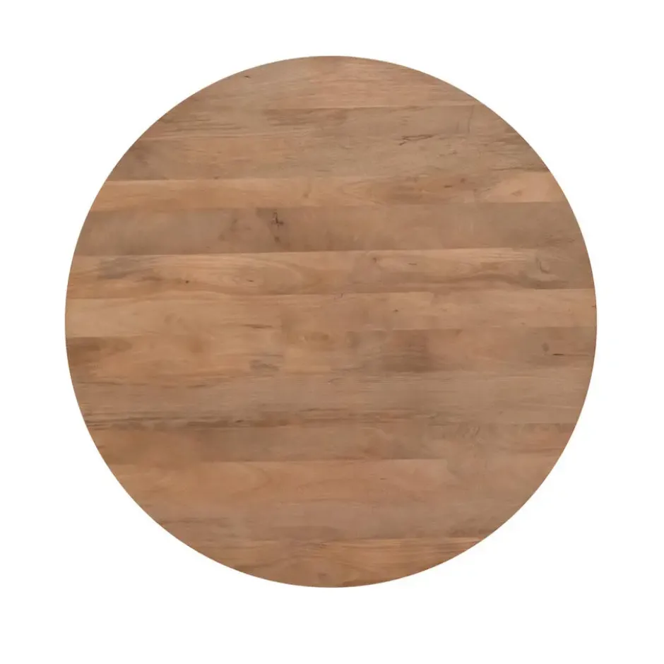Eettafel Rond Naturel Hout - 130x130x76cm - Solana