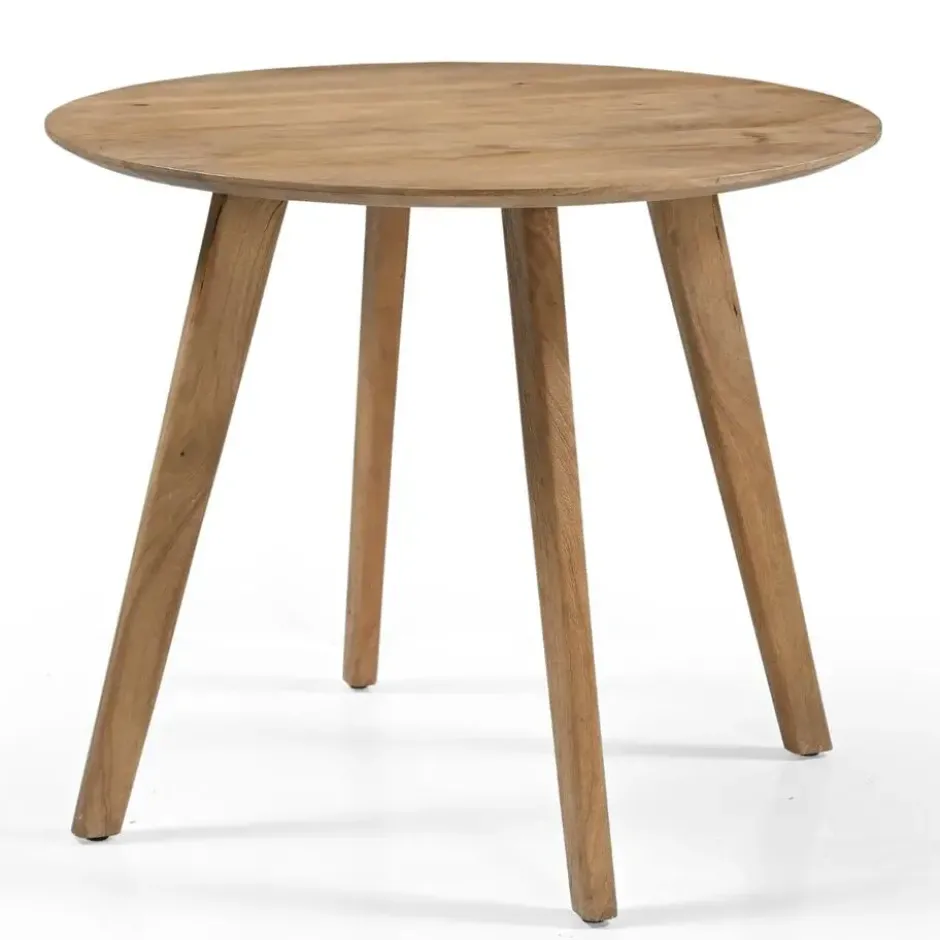 Eettafel Rond - Naturel Mangohout - 90x90x76cm - Oslo