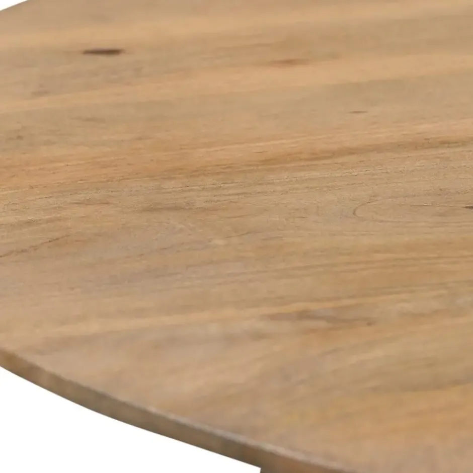 Eettafel Rond - Naturel Mangohout - 90x90x76cm - Oslo