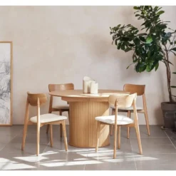 Eettafel Rond Naturel - Uitschuifbaar - Ø120-167cm - Nola