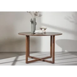 Eettafel Rond - Walnoot MDF - 120x120x75cm - Durango