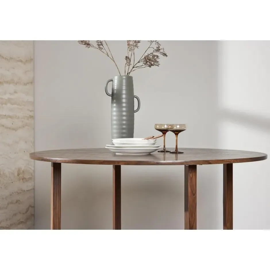 Eettafel Rond - Walnoot MDF - 120x120x75cm - Durango