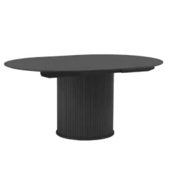 Eettafel Rond Zwart - Uitschuifbaar - Ø120-167cm - Nola