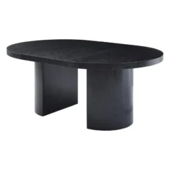 Eettafel SIDRINA - Uitschuifbaar - Zwart Hout paneel