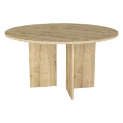 Eettafel TOPANIA - 138 cmx138 cm - Natuurlijk licht Hout paneel
