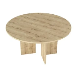 Eettafel TOPANIA - 138 cmx138 cm - Natuurlijk licht Hout paneel