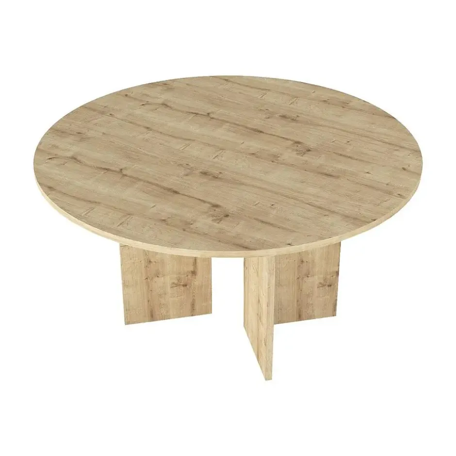 Eettafel TOPANIA - 138 cmx138 cm - Natuurlijk licht Hout paneel